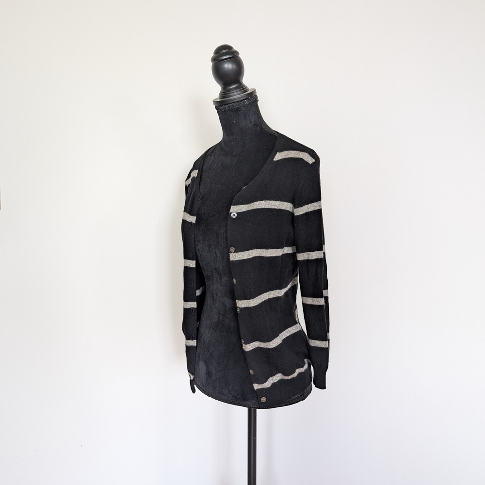 J. Crew Black and Gray Cardigan Sweater